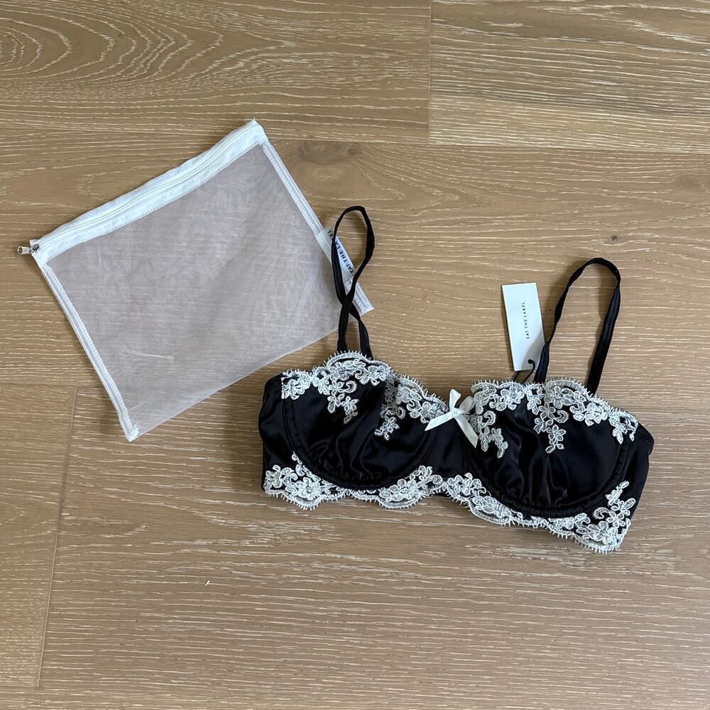 Kat The Label Underwire Bra Jean Size M Black White